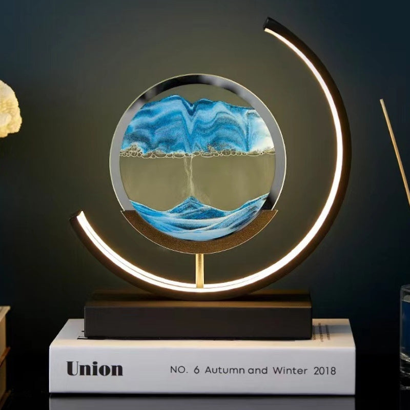 Luminária de Mesa Ampulheta em LED com Imagens Relaxantes