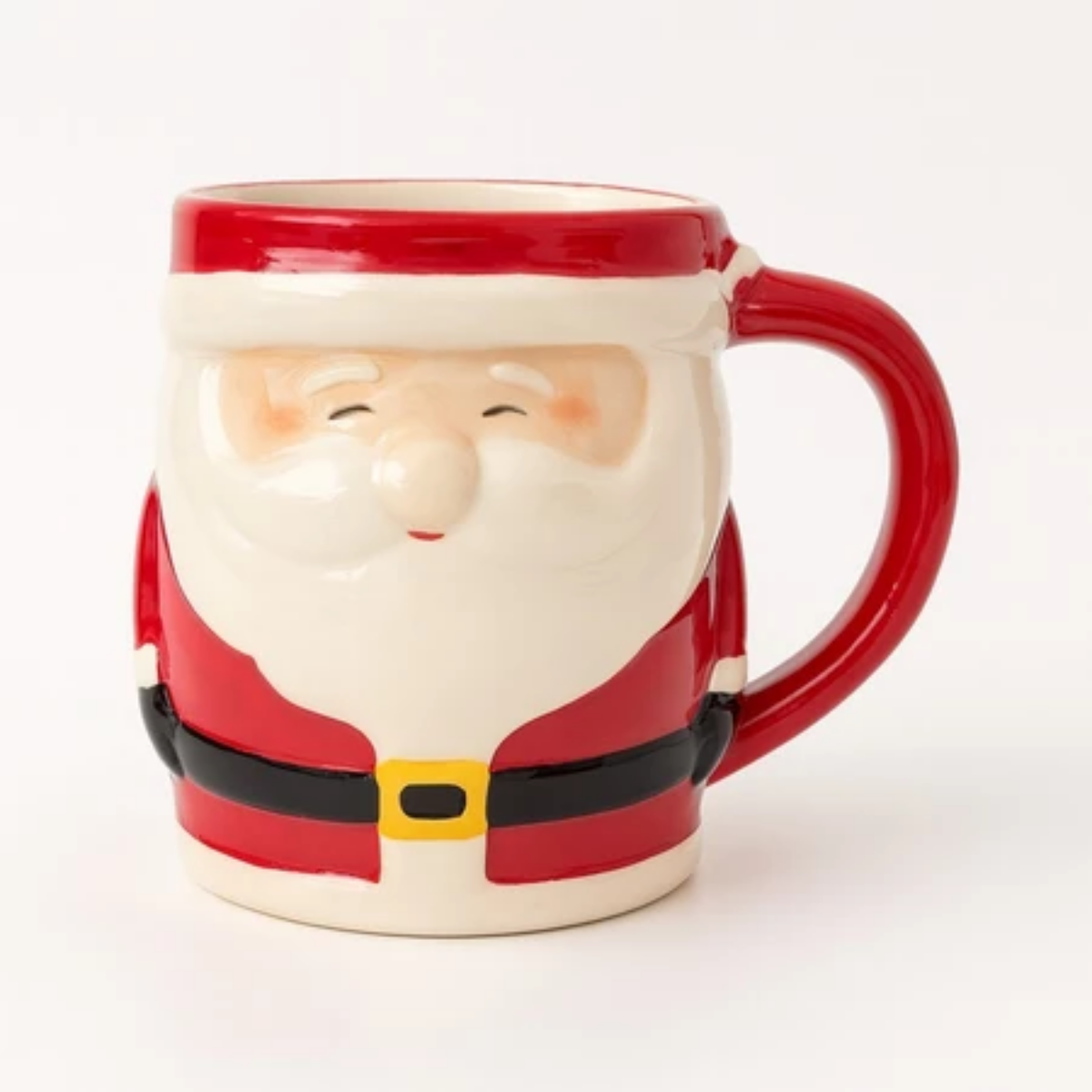 Caneca de Cerâmica Papai Noel com Acabamento Artesanal