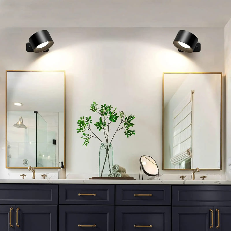 Arandela de Parede LED Bifocal Recarregável Compacta