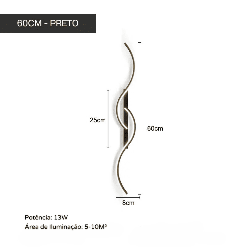 Arandela de Parede LED Minimalista Moderna com Dimmer