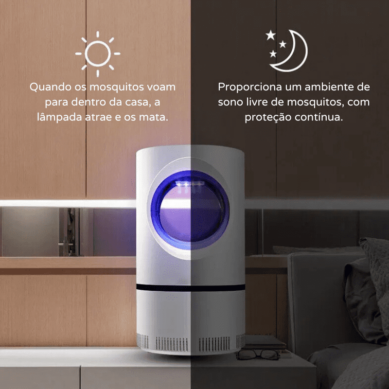 Armadilha Elétrica Para Mosquitos Luz UV Recarregável USB