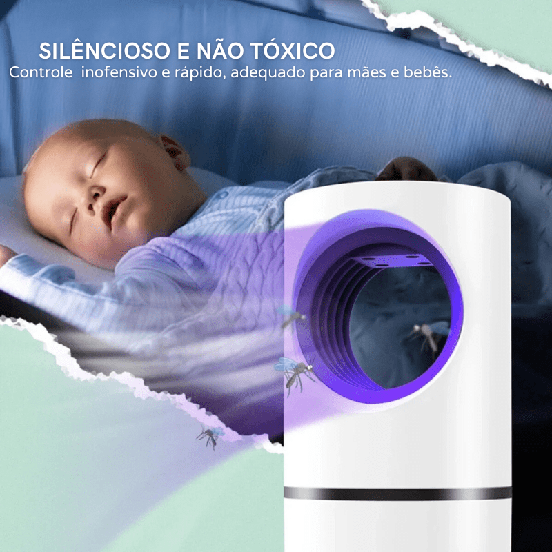 Armadilha Elétrica Para Mosquitos Luz UV Recarregável USB