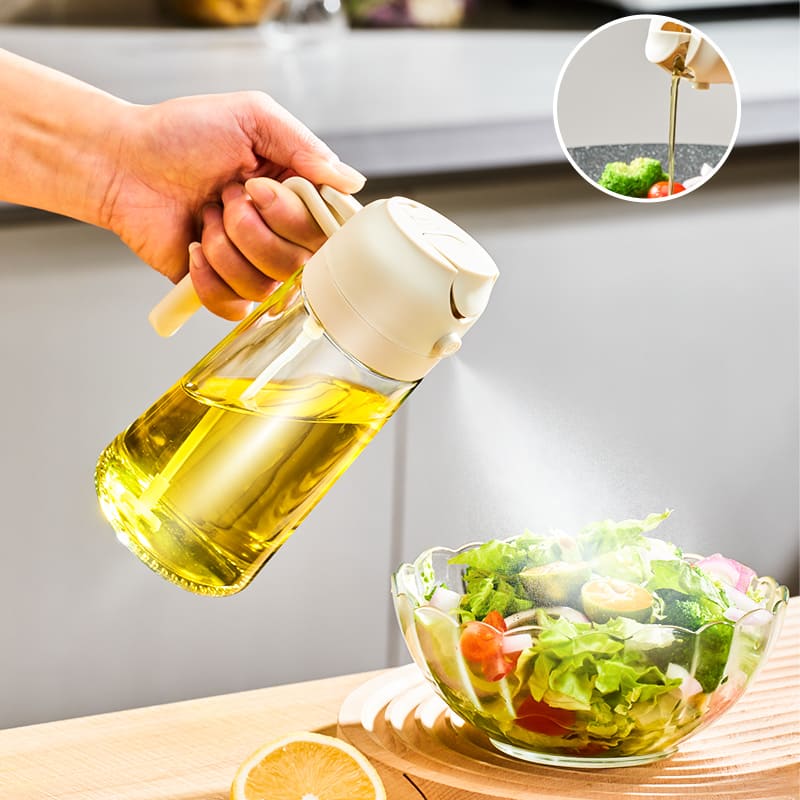 Borrifador de Azeite e Vinagre 2 em 1 em Vidro 280ml