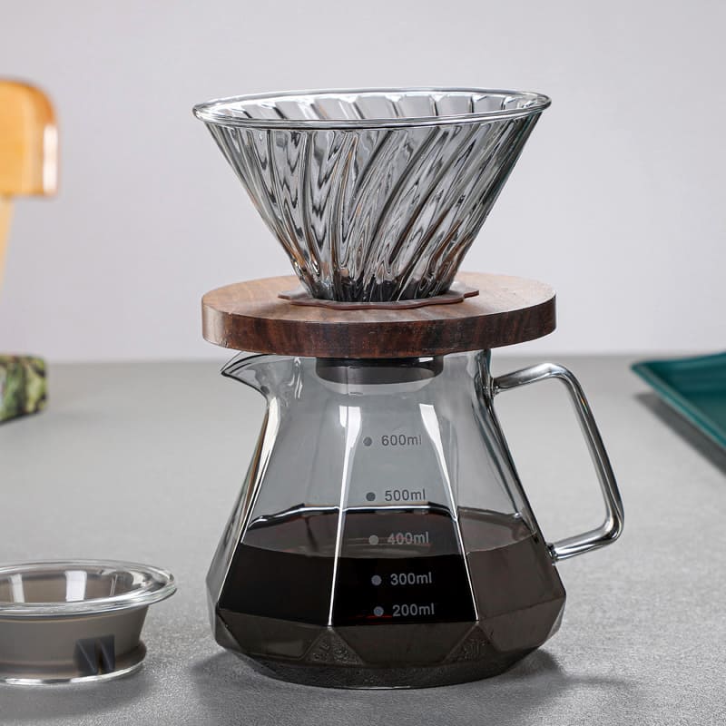 Bule de Café em Vidro Borossilicato com Coador V60 - Casa Elège