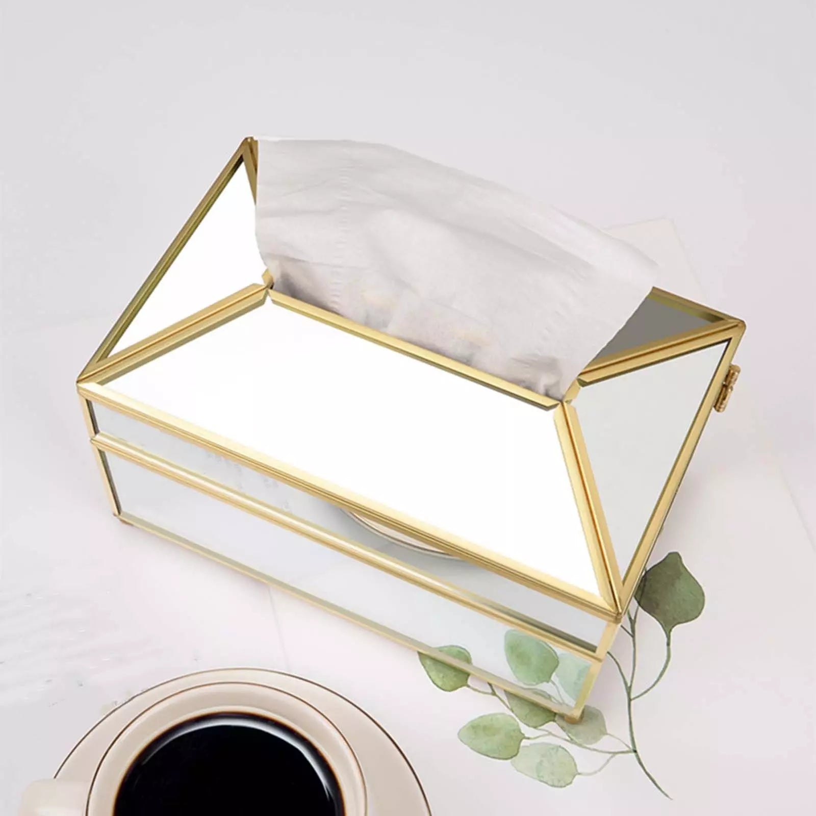 Caixa Porta Lenços Umedecidos em Cobre com Espelhos