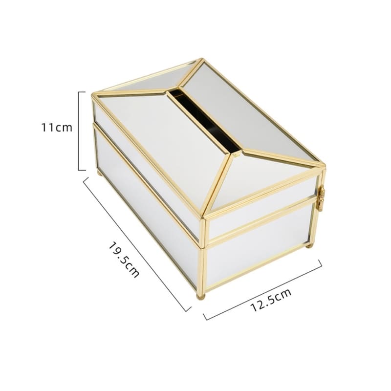 Caixa Porta Lenços Umedecidos em Cobre com Espelhos