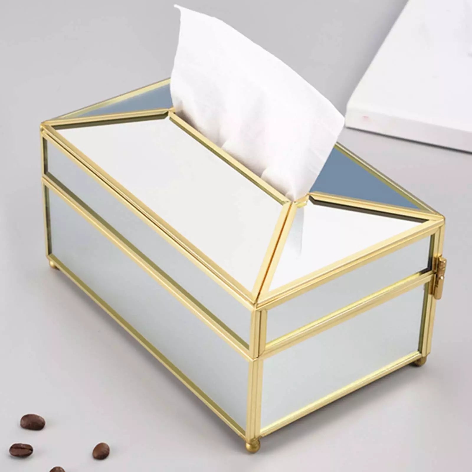 Caixa Porta Lenços Umedecidos em Cobre com Espelhos