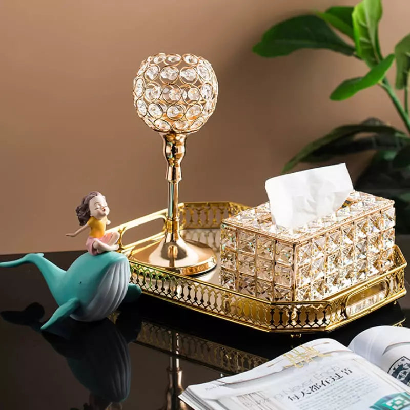 Caixa Porta Lenços Umedecidos e Lenços de Papel Luxo