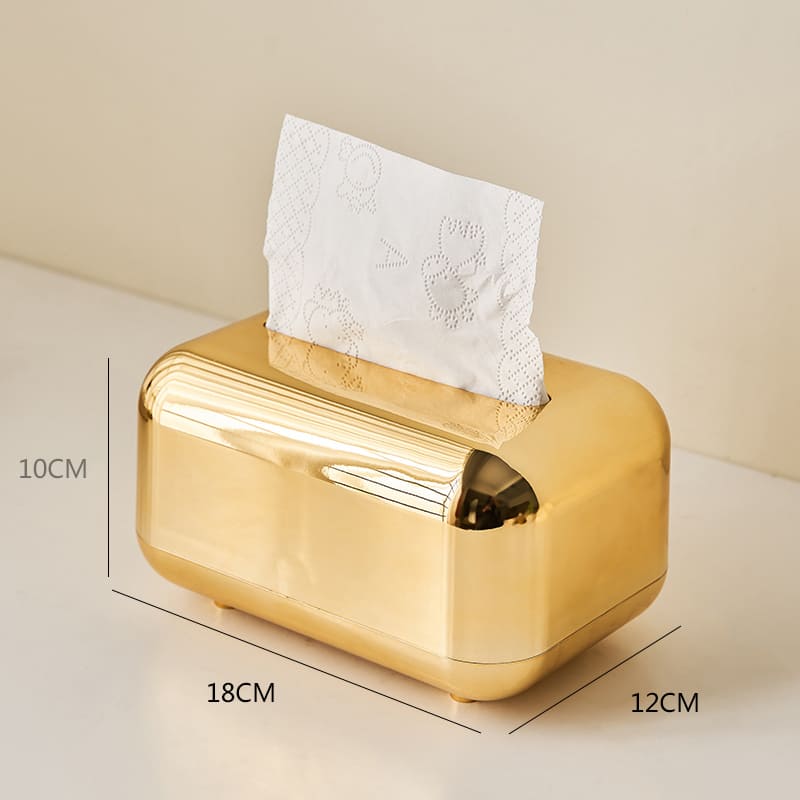 Caixa Porta Lenços Umedecidos Cromada Dourado