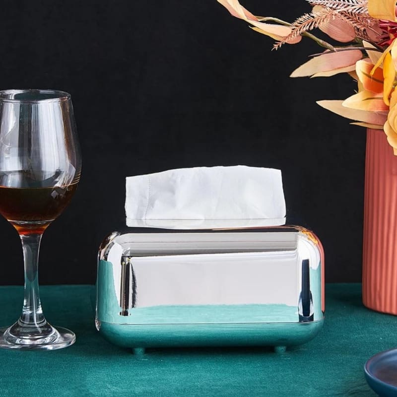 Caixa Porta Lenços Umedecidos Cromada Dourado