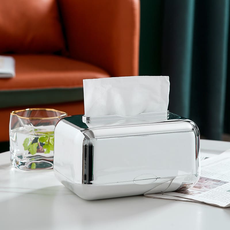 Caixa Porta Lenços Umedecidos Cromada Dourado