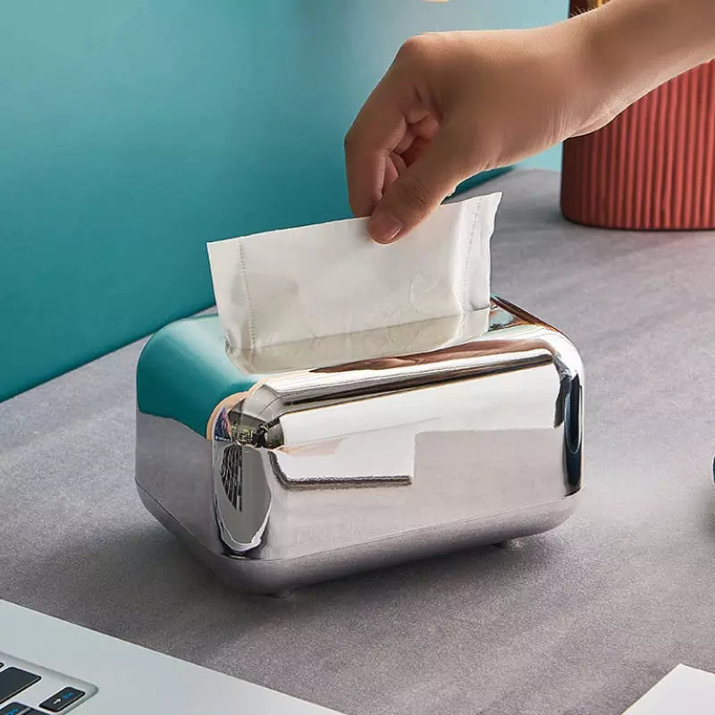 Caixa Porta Lenços Umedecidos Cromada Dourado