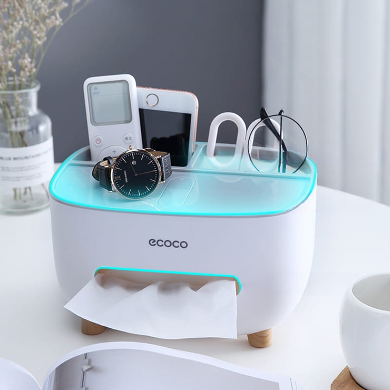 Caixa Porta Lenços Umedecidos com Compartimento Organizador