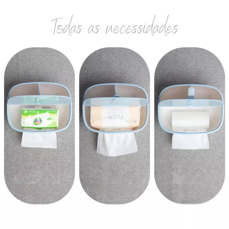Caixa Porta Lenços Umedecidos com Compartimento Organizador