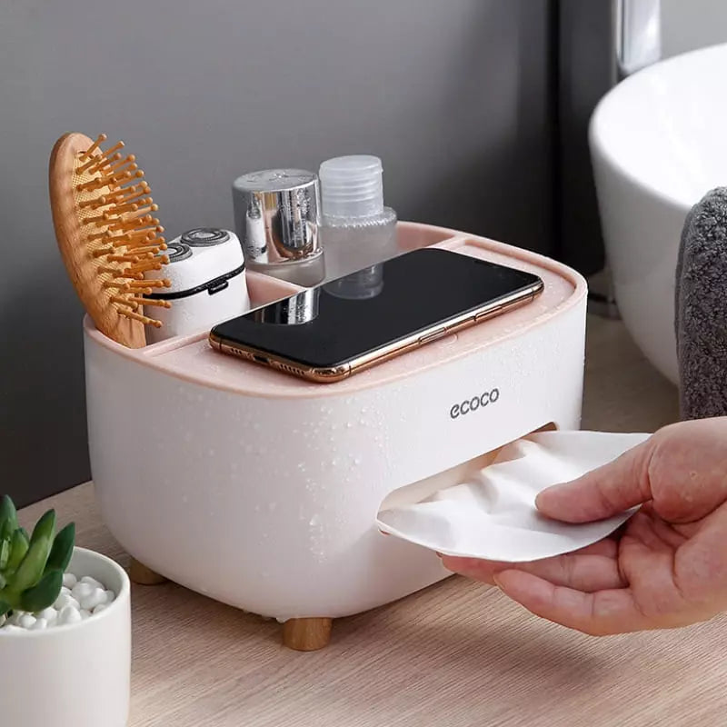 Caixa Porta Lenços Umedecidos com Compartimento Organizador