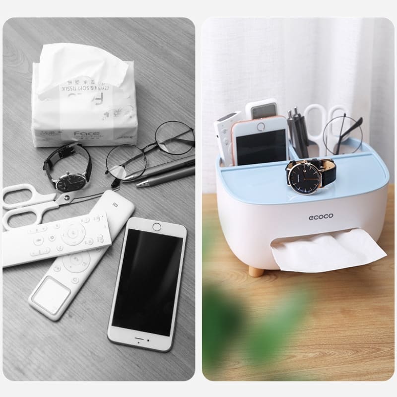 Caixa Porta Lenços Umedecidos com Compartimento Organizador