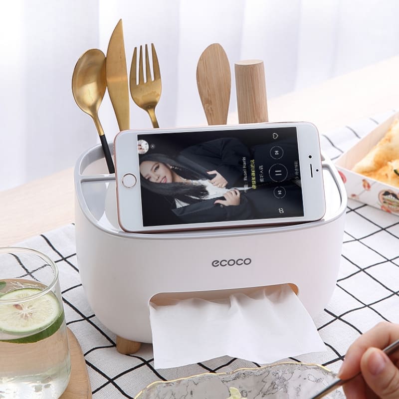 Caixa Porta Lenços Umedecidos com Compartimento Organizador