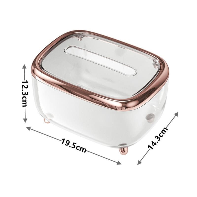 Caixa Porta Lenços Umedecidos Transparente com Prata