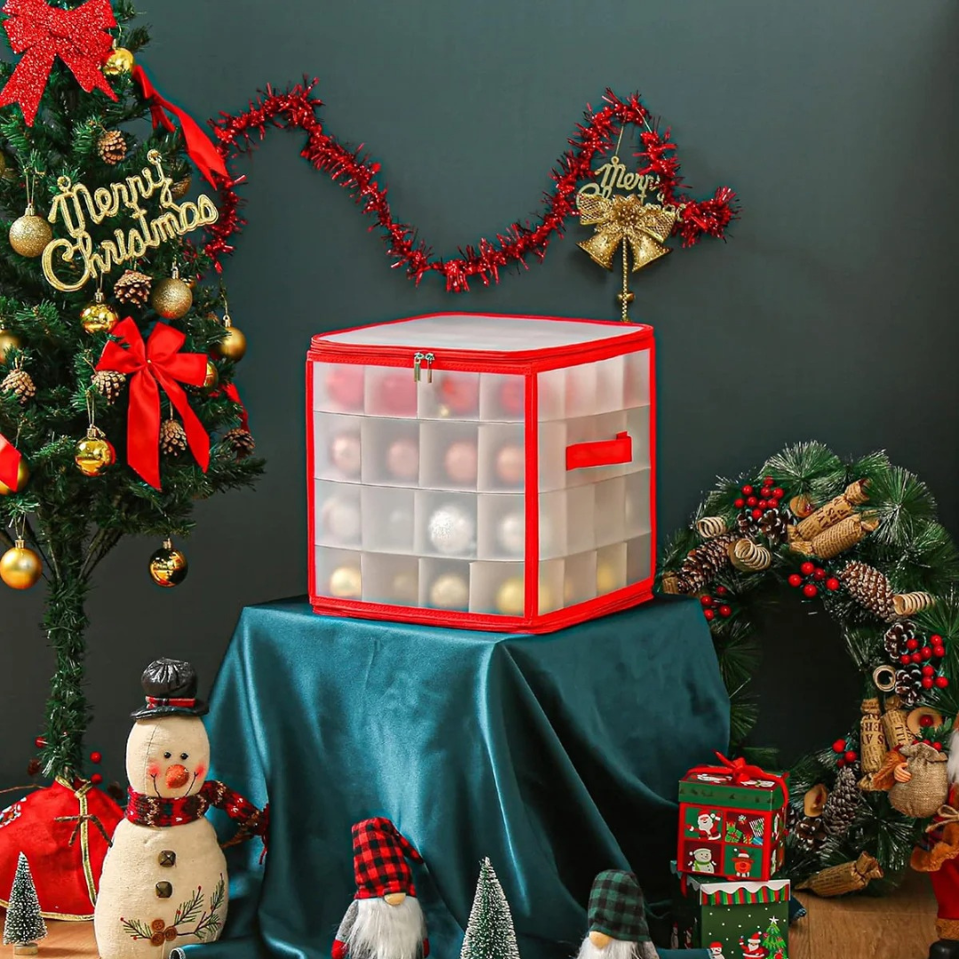 Caixa de Armazenamento 64 Compartimentos para Decoração Natal
