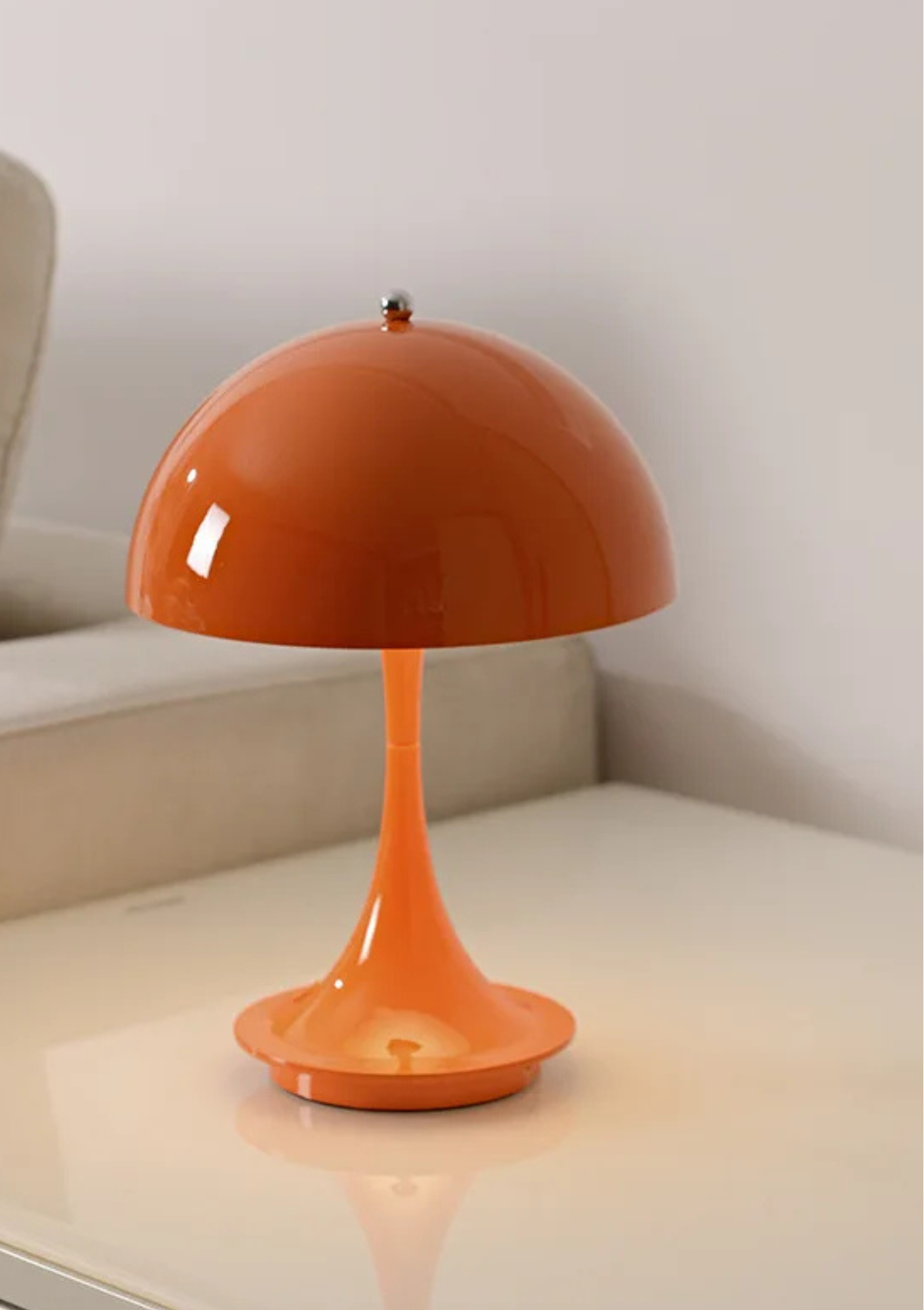Luminária de Mesa Cogumelo LED Três Cores Compacta Moderna