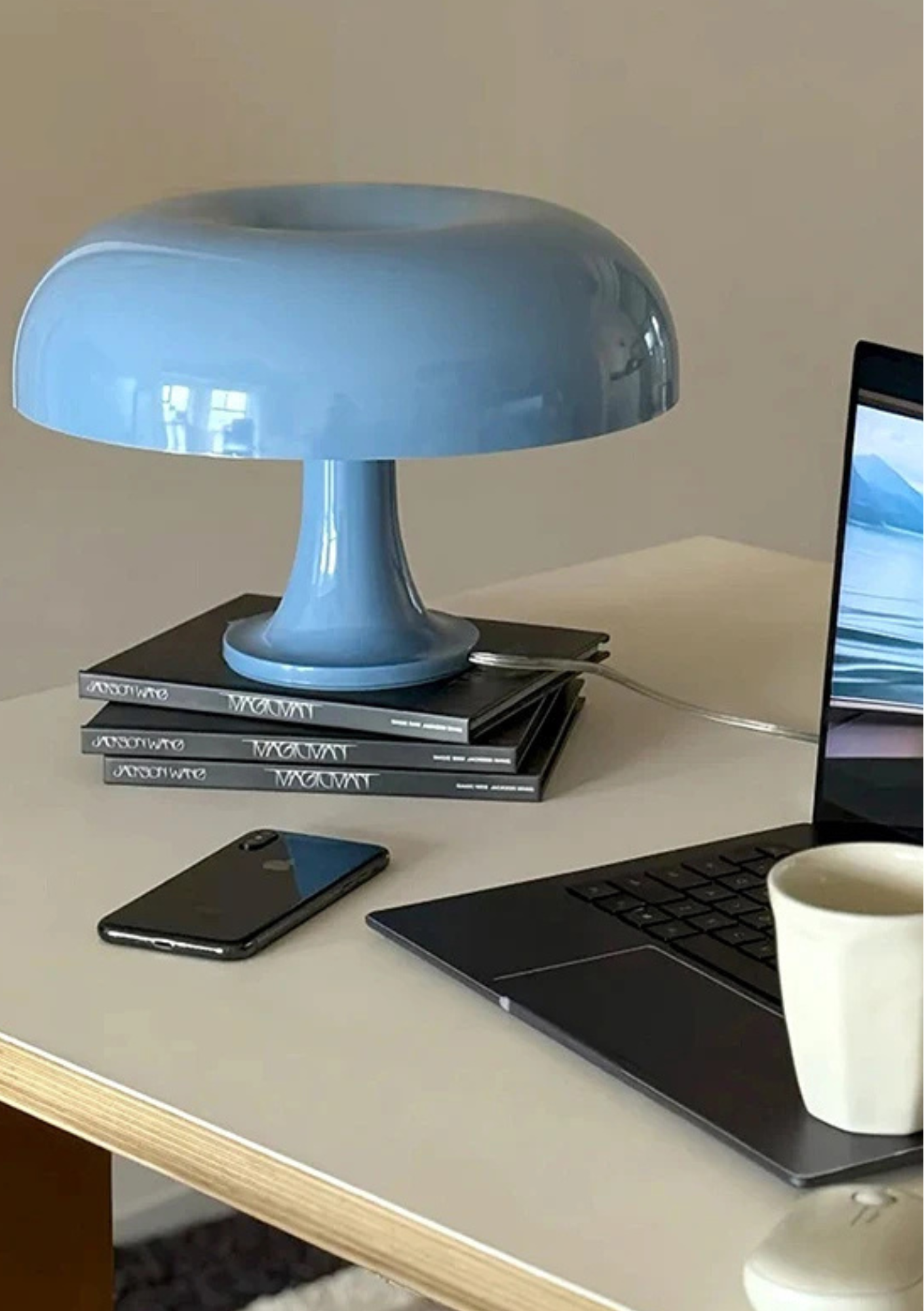 Candeeiro de Mesa Cogumelo USB com Três Modos de Luz