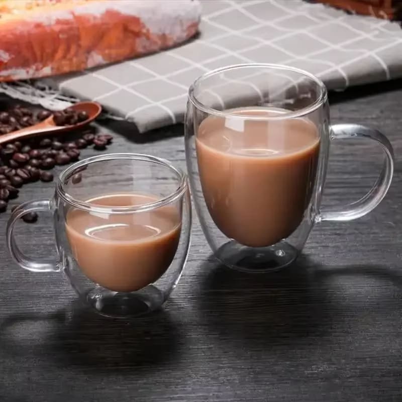 Caneca de Vidro com Parede Dupla para Café e Chá