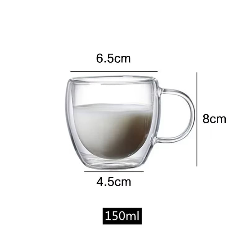 Caneca de Vidro com Parede Dupla para Café e Chá
