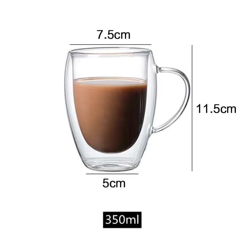 Caneca de Vidro com Parede Dupla para Café e Chá