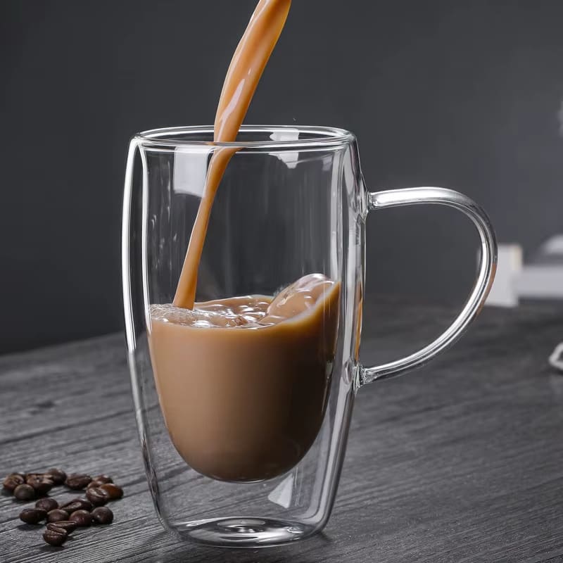 Caneca de Vidro com Parede Dupla para Café e Chá