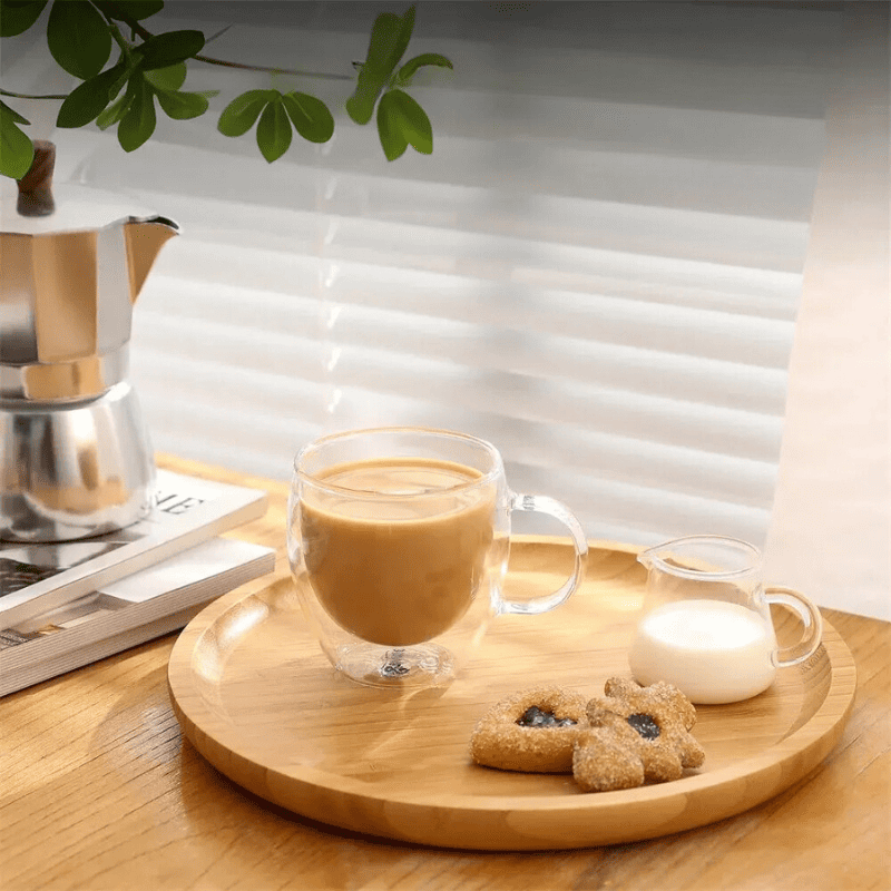 Caneca de Vidro com Parede Dupla para Café e Chá