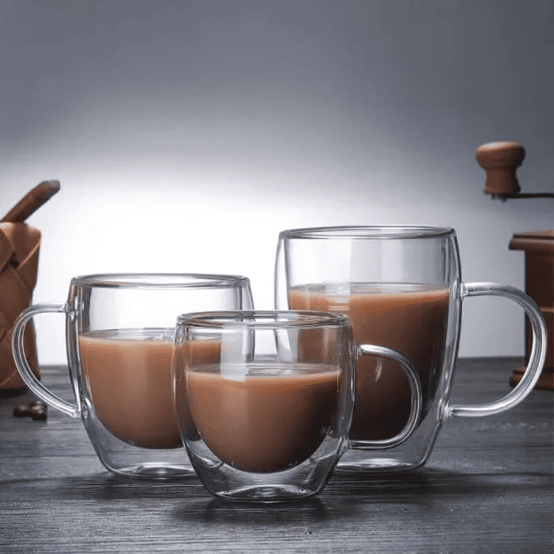 Caneca de Vidro com Parede Dupla para Café e Chá