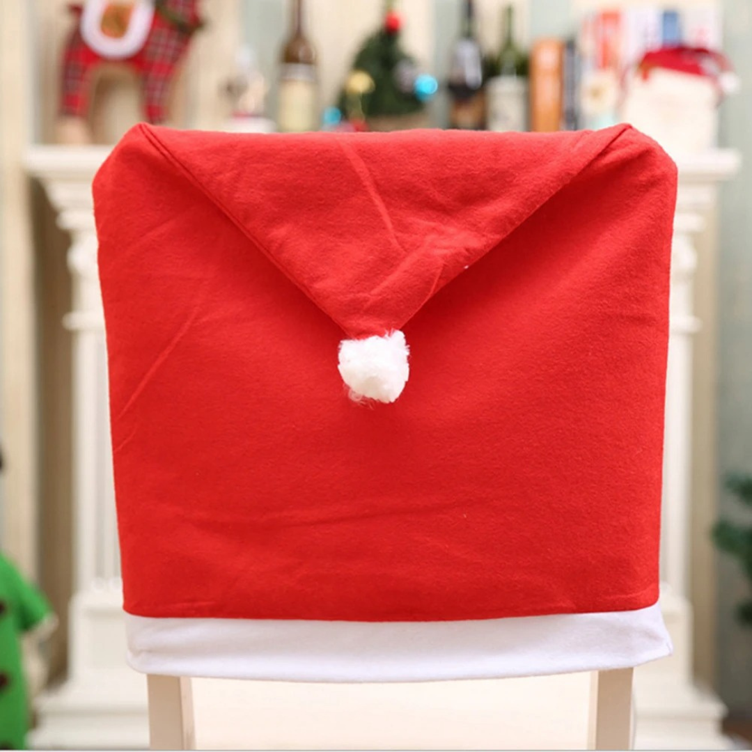 Capa para Cadeira de Natal Gorro de Papai Noel