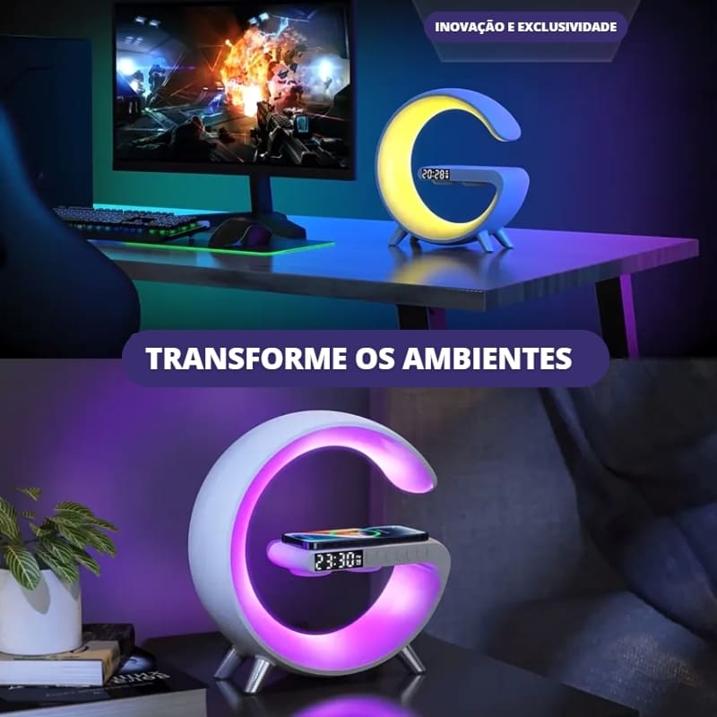 Luminária Multifuncional Com Carregador Por Indução