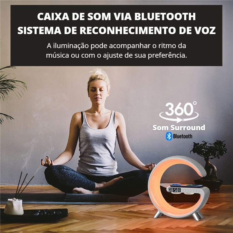 Luminária Multifuncional Com Carregador Por Indução