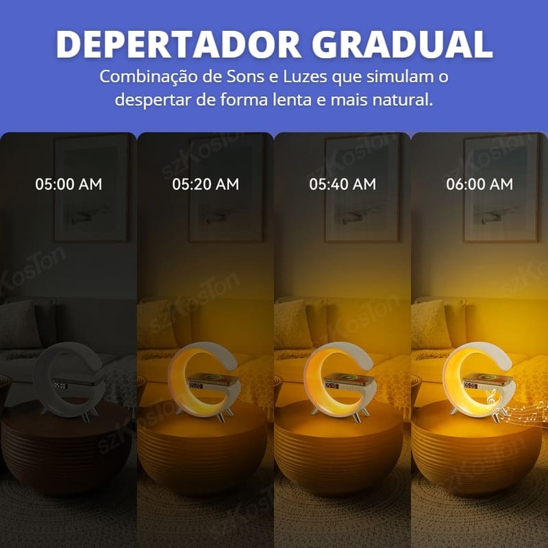 Luminária Multifuncional Com Carregador Por Indução