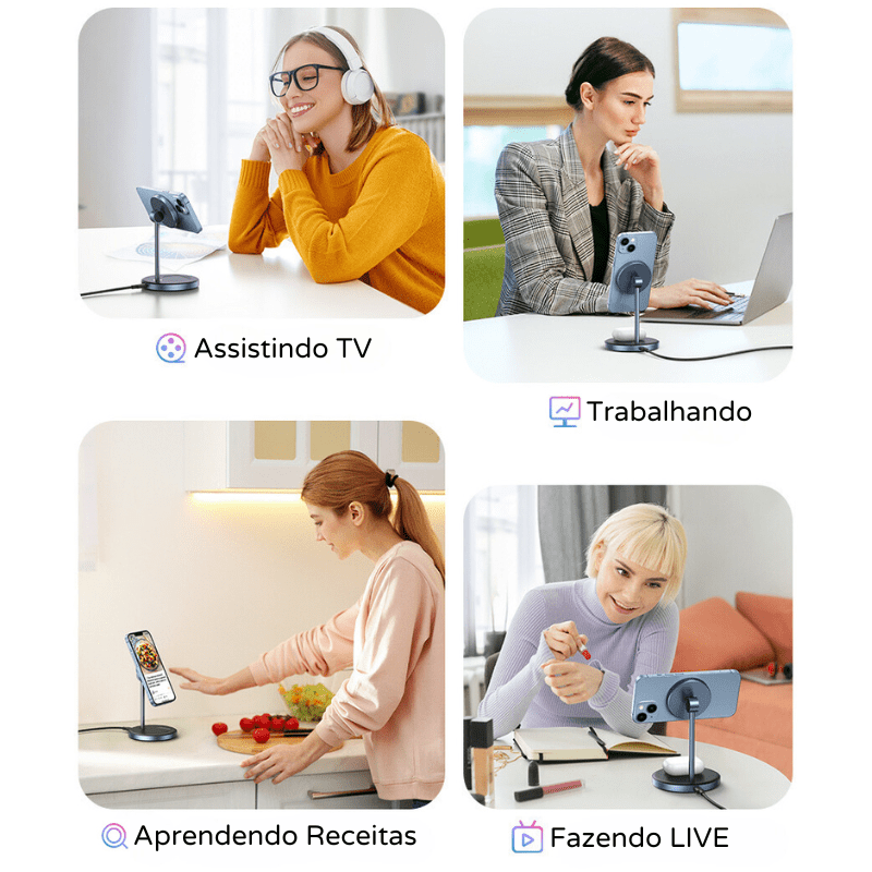 Carregador por Indução com Base Magnética Casa Elège