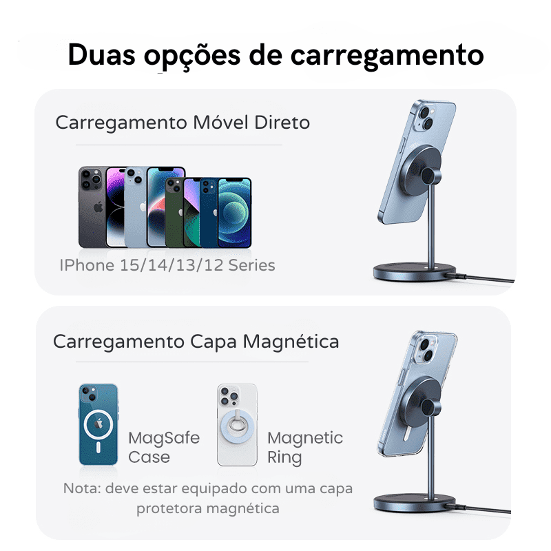 Carregador por Indução com Base Magnética Casa Elège