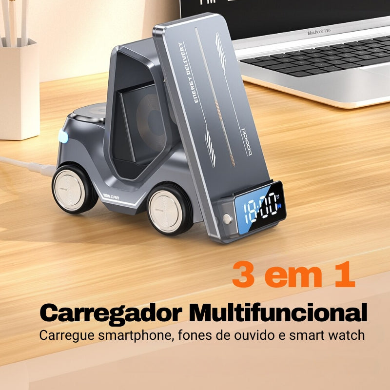 Carregador de Indução Veicular Sem Fio em Forma de Carro