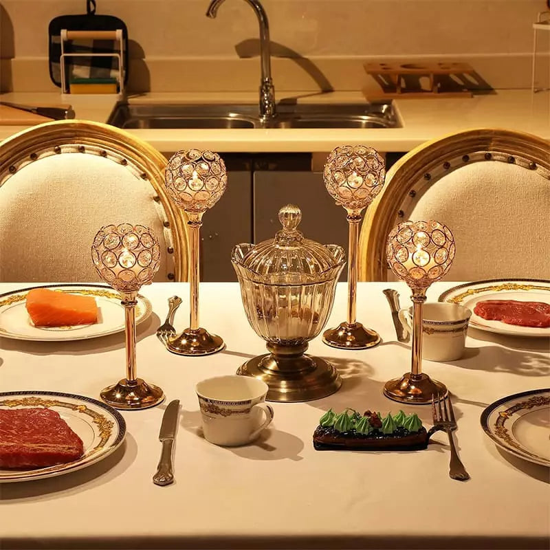 Castiçais Decorativos em ABS Cristal para Sala