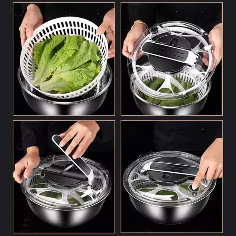 Centrífuga Secadora de Salada com Bowl Desmontável em Inox