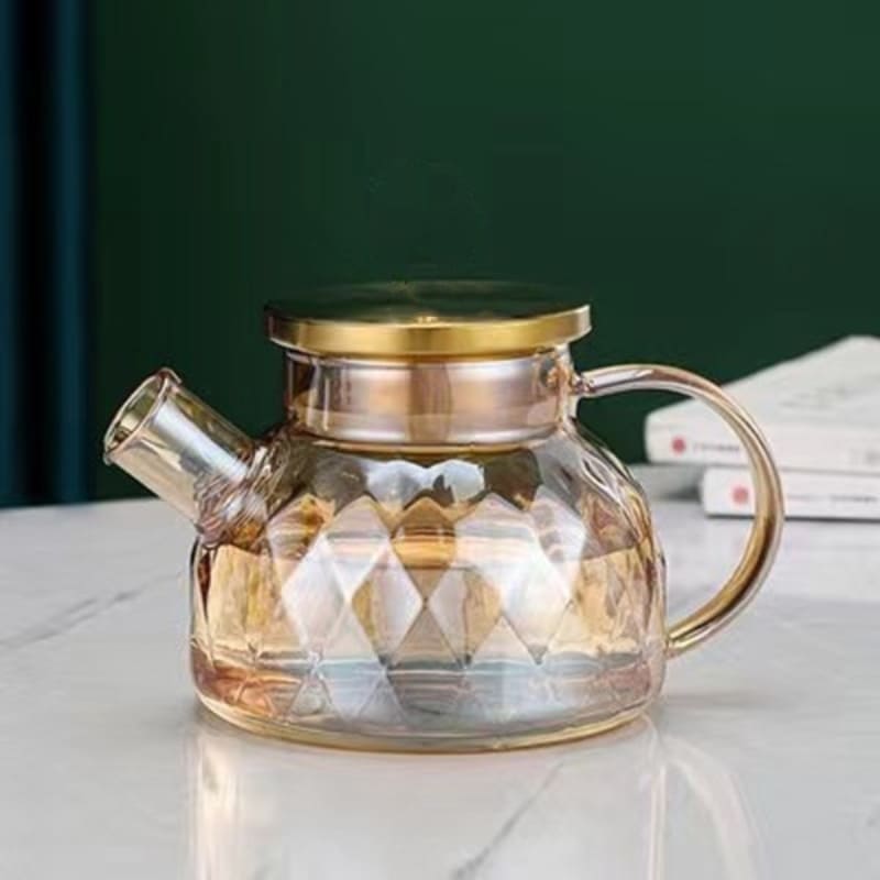 Chaleira de Vidro Borossilicato com Tampa Inox