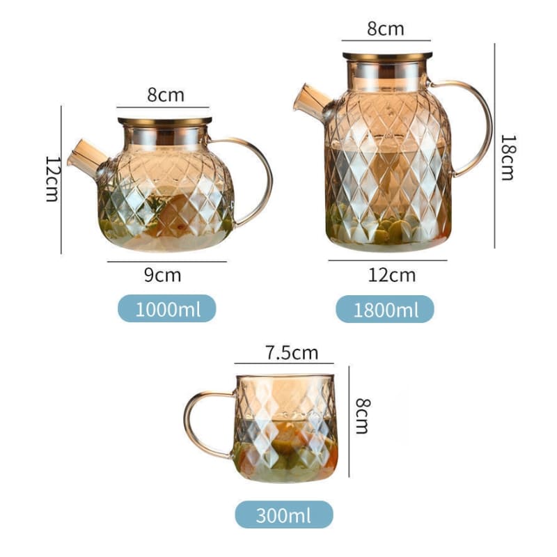 Chaleira de Vidro Borossilicato com Tampa Inox