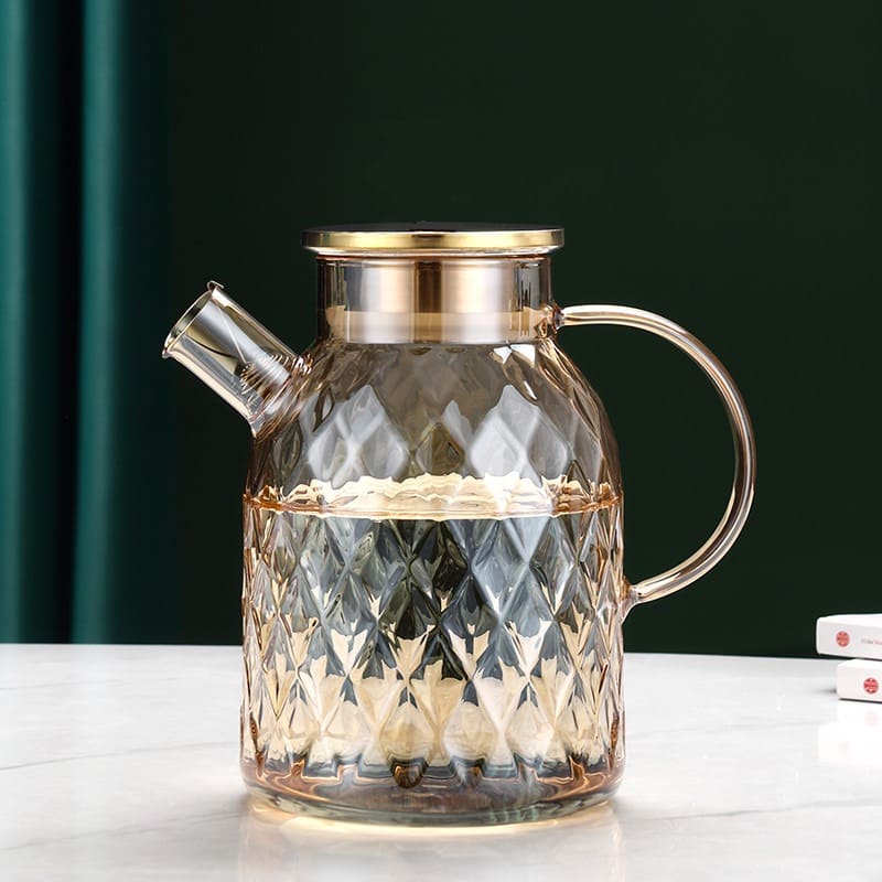 Chaleira de Vidro Borossilicato com Tampa Inox