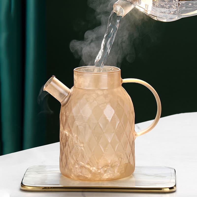 Chaleira de Vidro Borossilicato com Tampa Inox