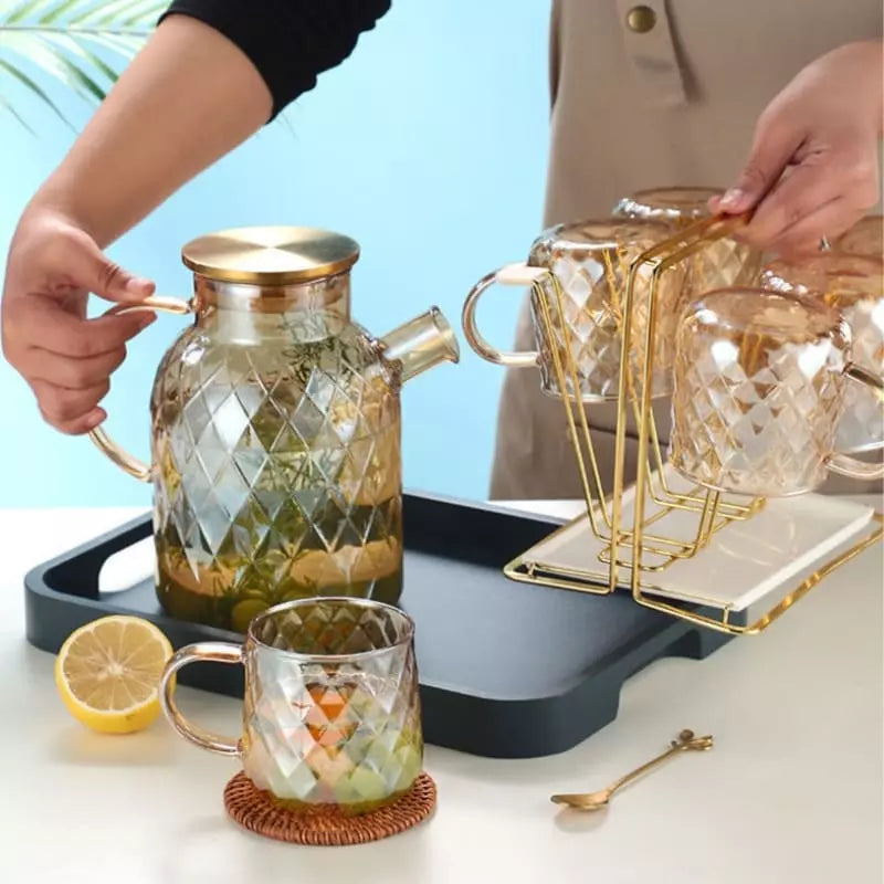 Chaleira de Vidro Borossilicato com Tampa Inox