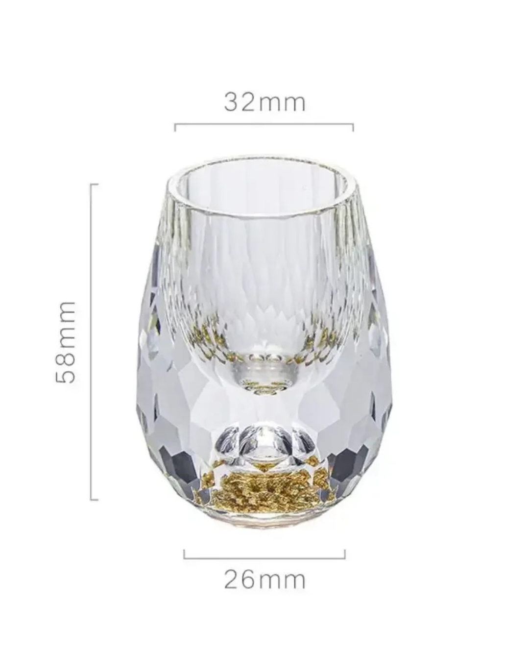 Conjunto de 6 Copos de Cristal Luxo com Folha de Ouro