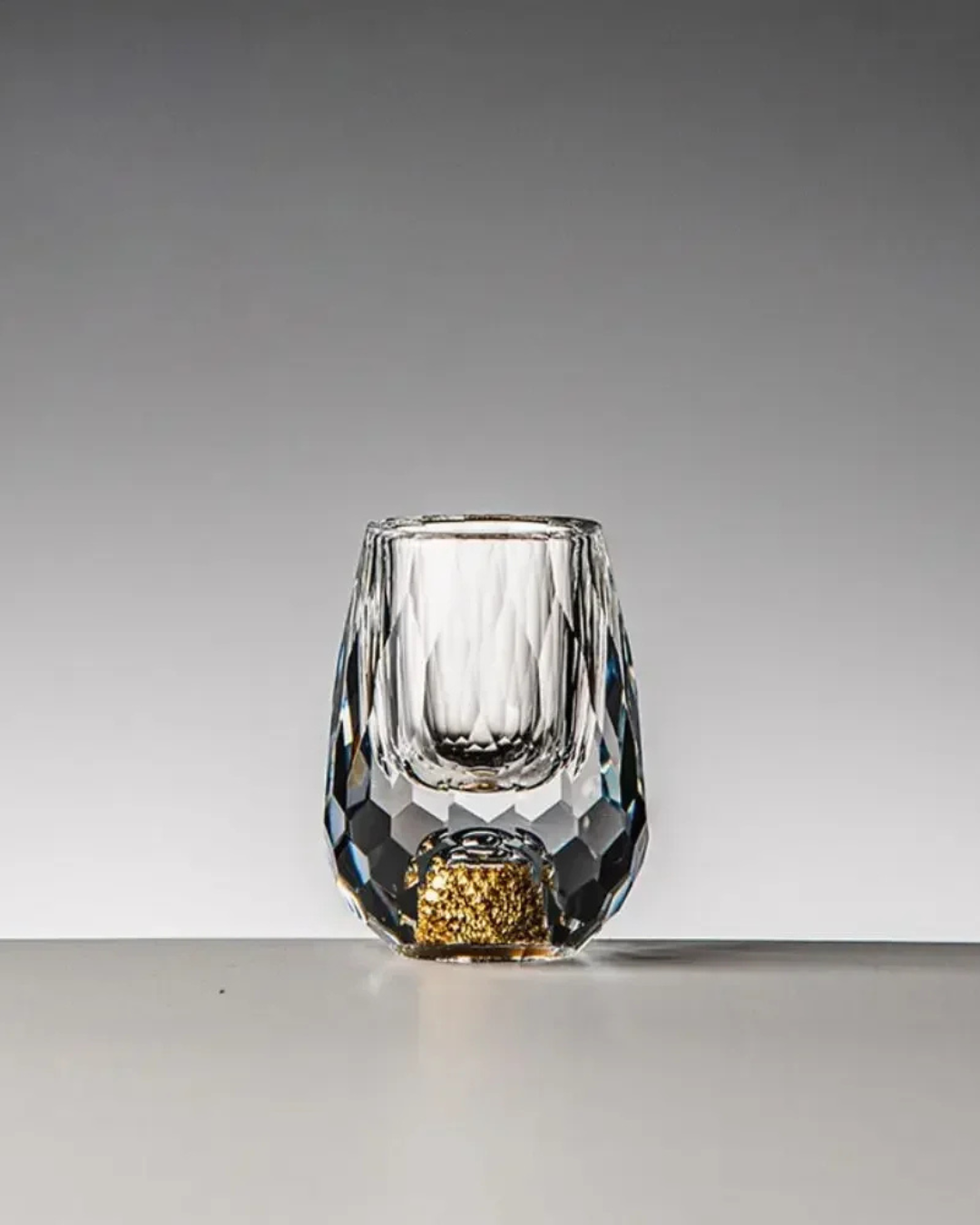 Conjunto de 6 Copos de Cristal Luxo com Folha de Ouro