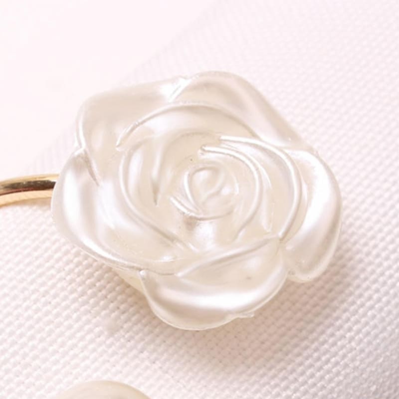 Anéis de Guardanapo com Flor e Pérola – 4 Peças