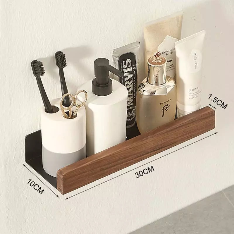 Conjunto Porta Toalha em Madeira e Alumínio Resistente