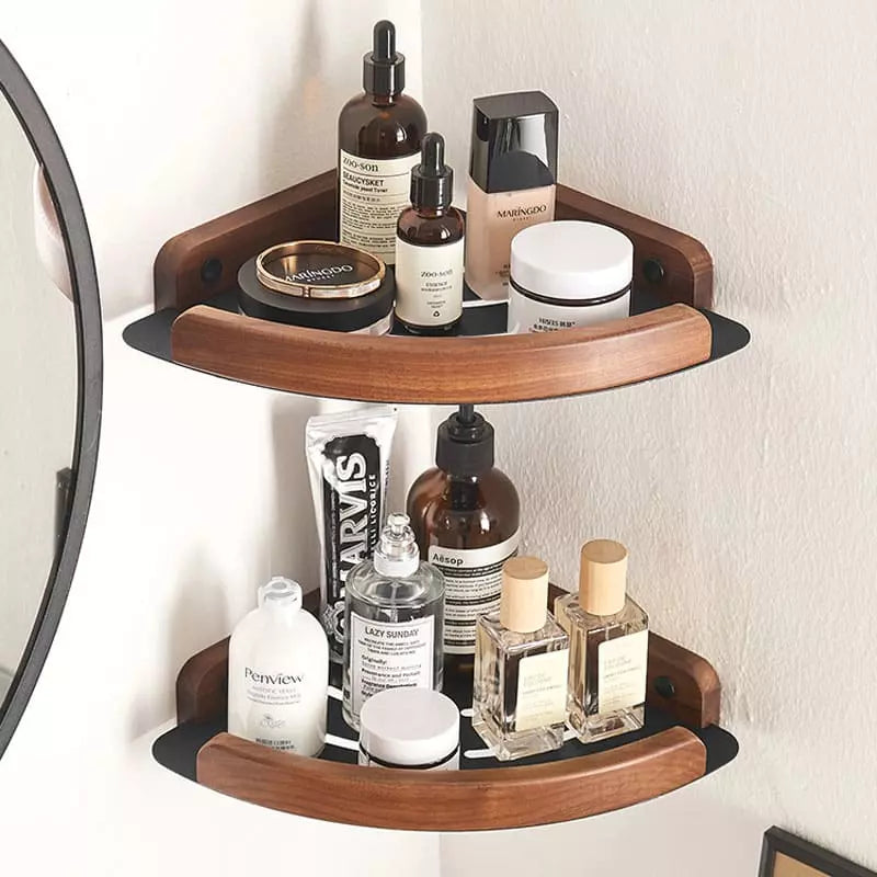 Conjunto Porta Toalha em Madeira e Alumínio Resistente